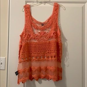 Pink lace top/cover up